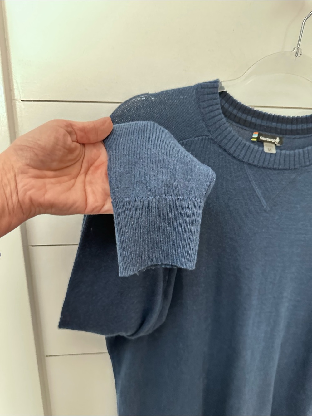 Smartwool M Men blue crew neck long sleeve merino wool layering sweater gorpcore - Picture 5 of 10